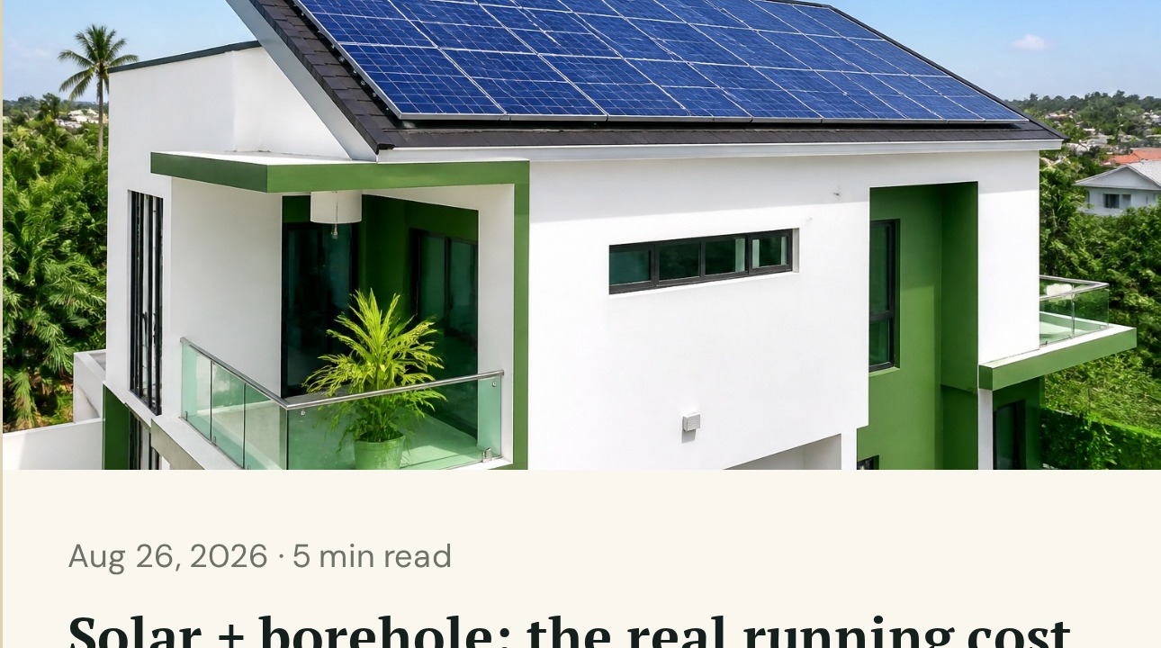 Solar + borehole: the real running cost of an Abuja home